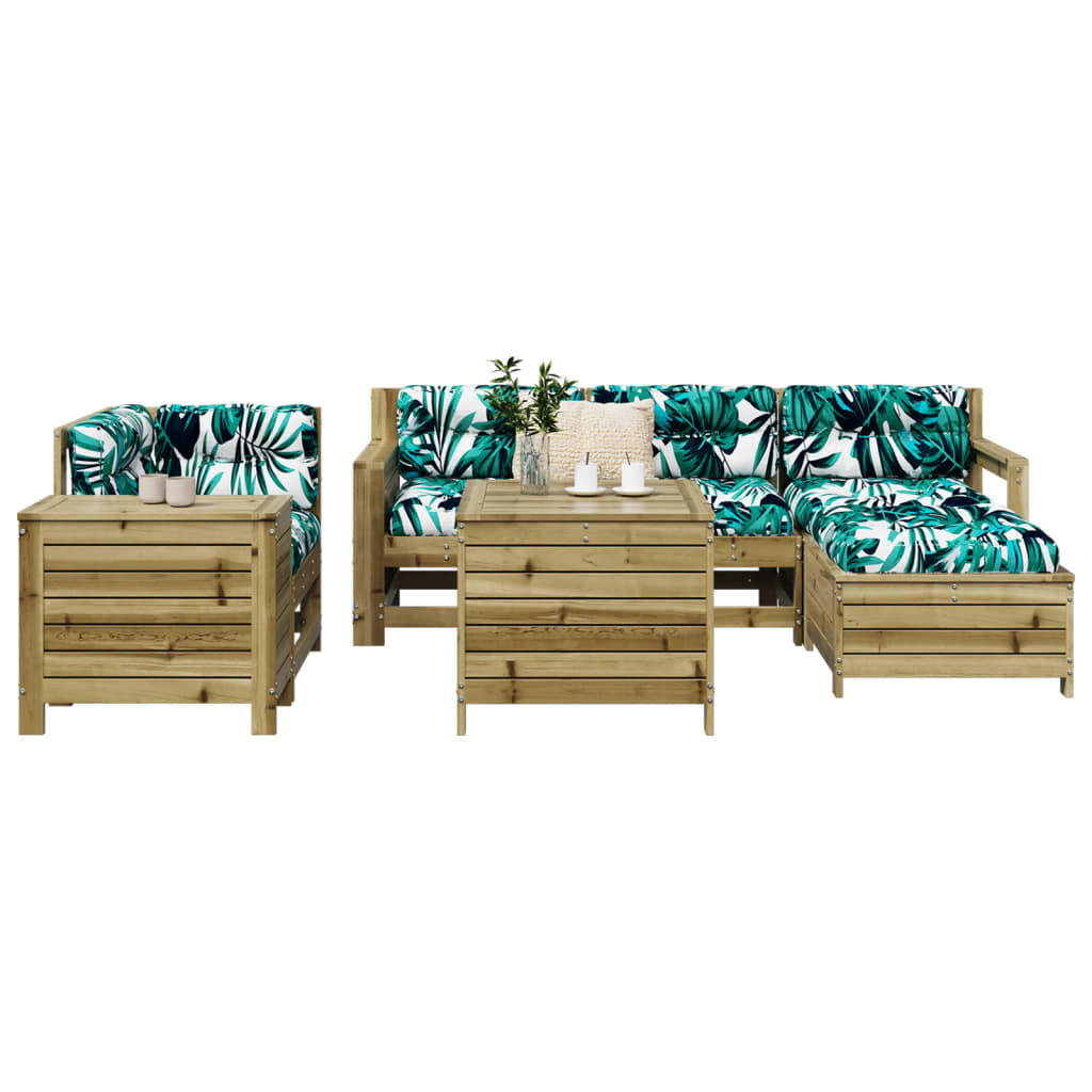7 Piece Garden Sofa Set Impregnated Wood Pine