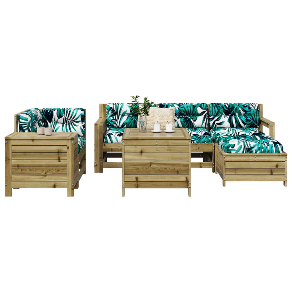 7 Piece Garden Sofa Set Impregnated Wood Pine