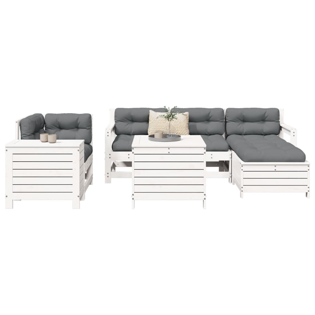 7 Piece Garden Sofa Set Solid Wood Pine