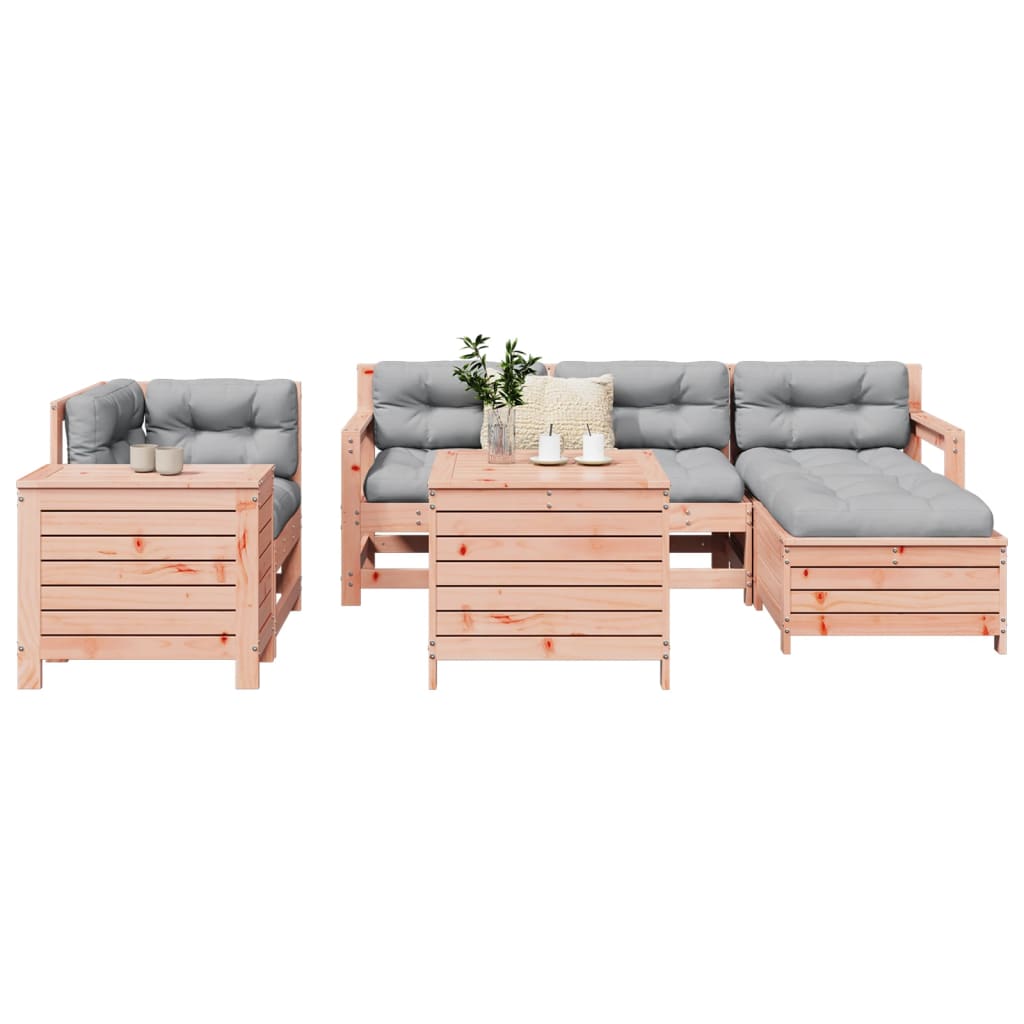 7 Piece Garden Sofa Set Solid Wood Pine