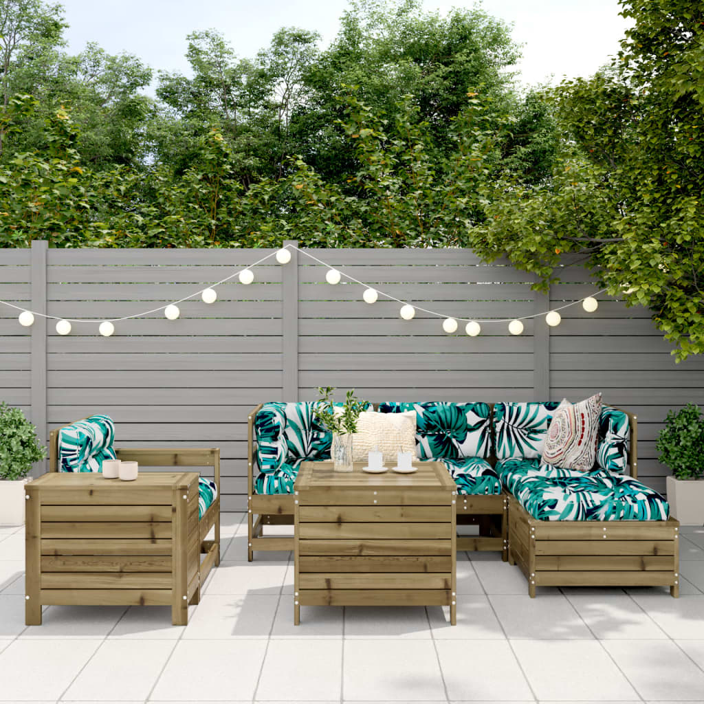 7 Piece Garden Sofa Set Impregnated Wood Pine