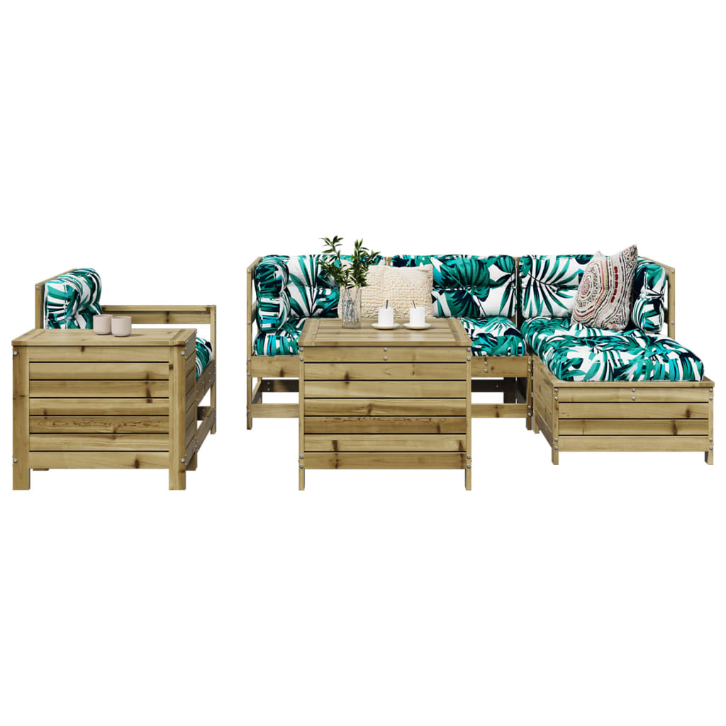 7 Piece Garden Sofa Set Impregnated Wood Pine