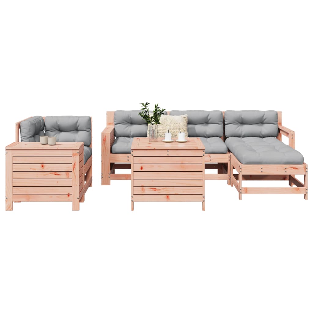 7 Piece Garden Sofa Set White Solid Wood Pine