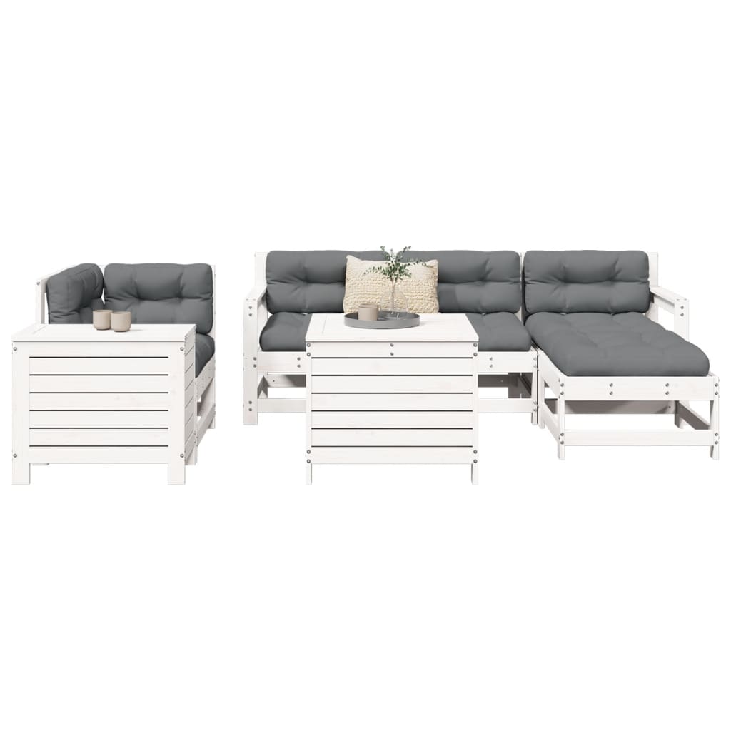 7 Piece Garden Sofa Set Solid Wood Pine
