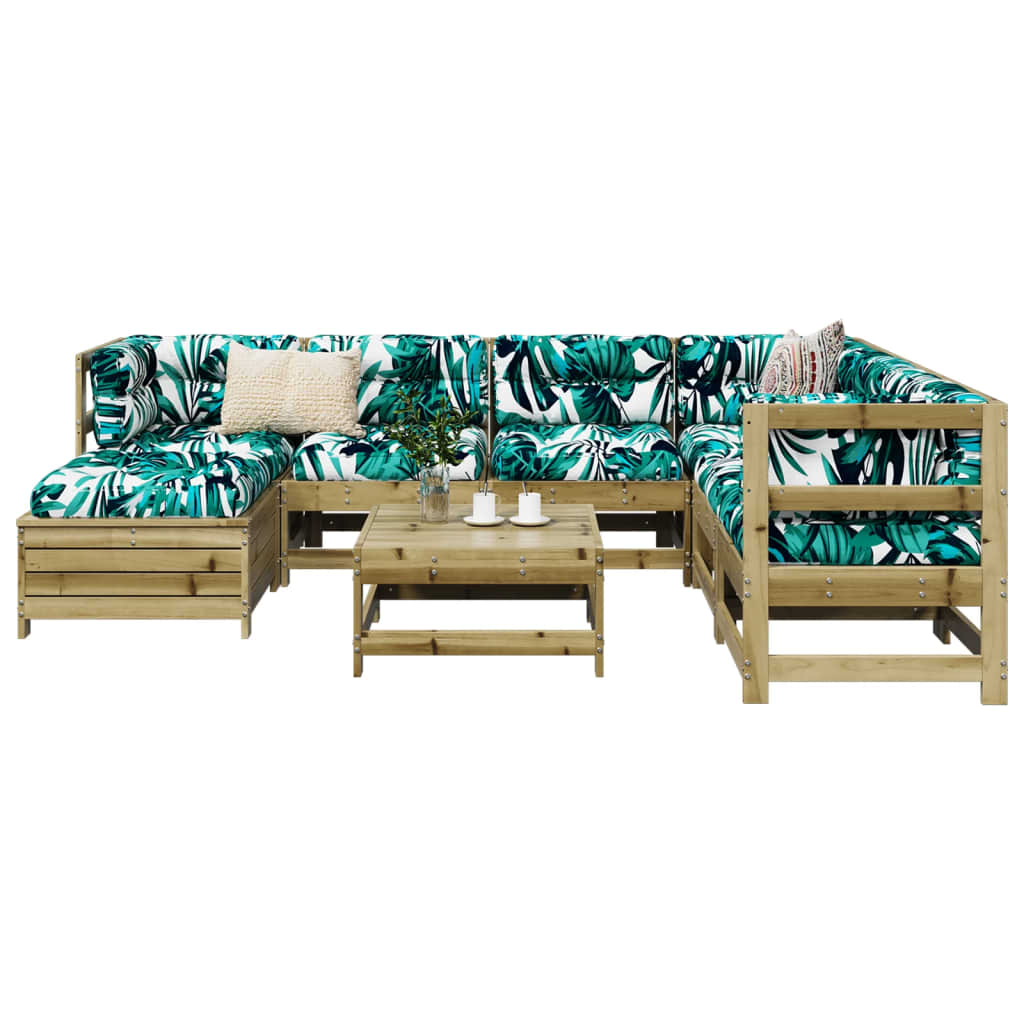 8 Piece Garden Sofa Set Impregnated Wood Pine