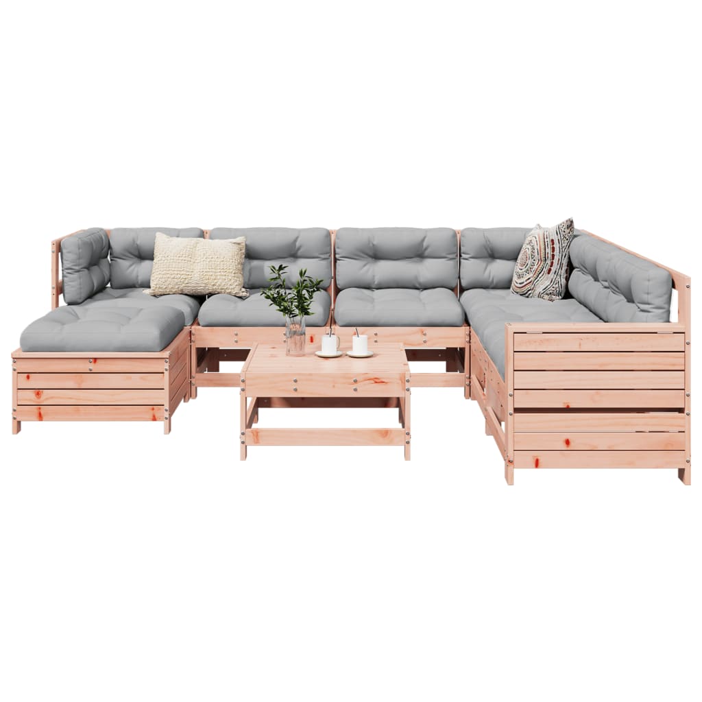 8 Piece Garden Sofa Set White Solid Wood Pine