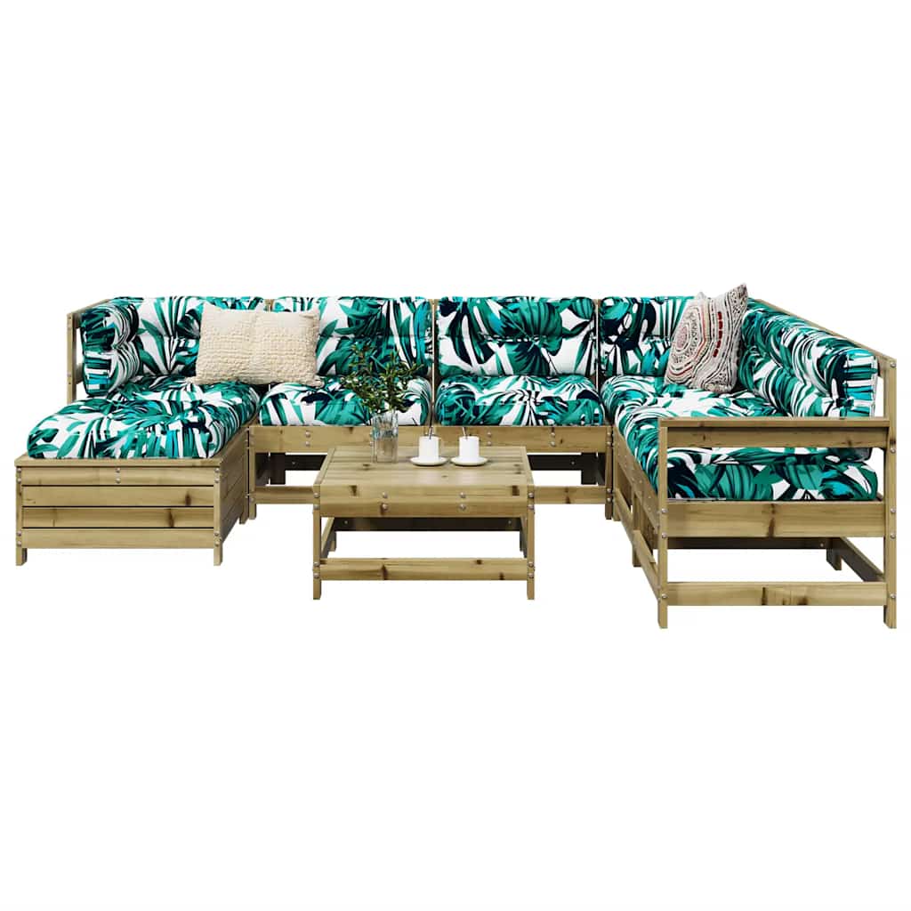 8 Piece Garden Sofa Set Impregnated Wood Pine