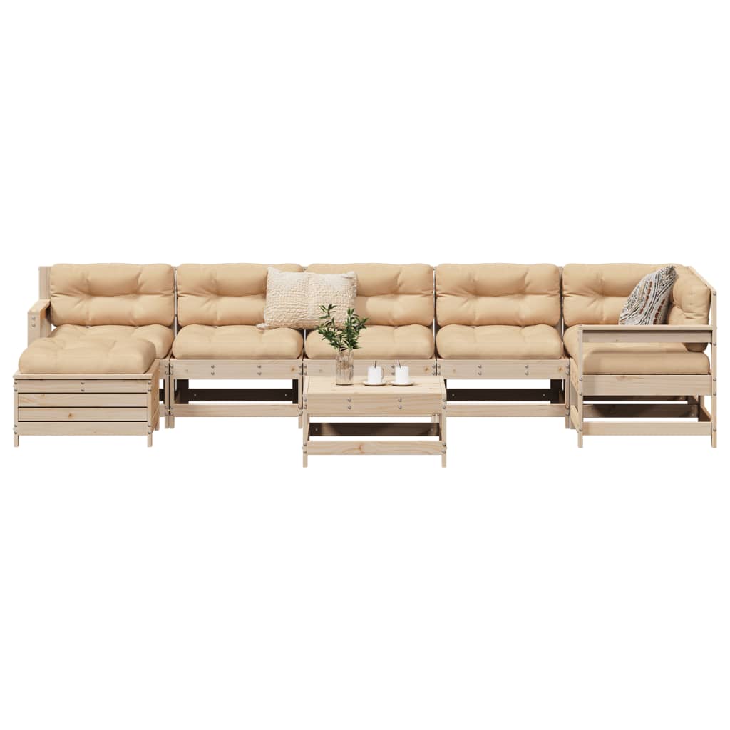 8 Piece Garden Sofa Set Solid Wood Pine