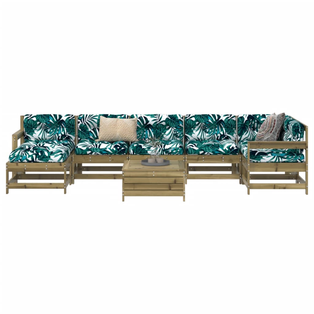 8 Piece Garden Sofa Set Solid Wood Pine