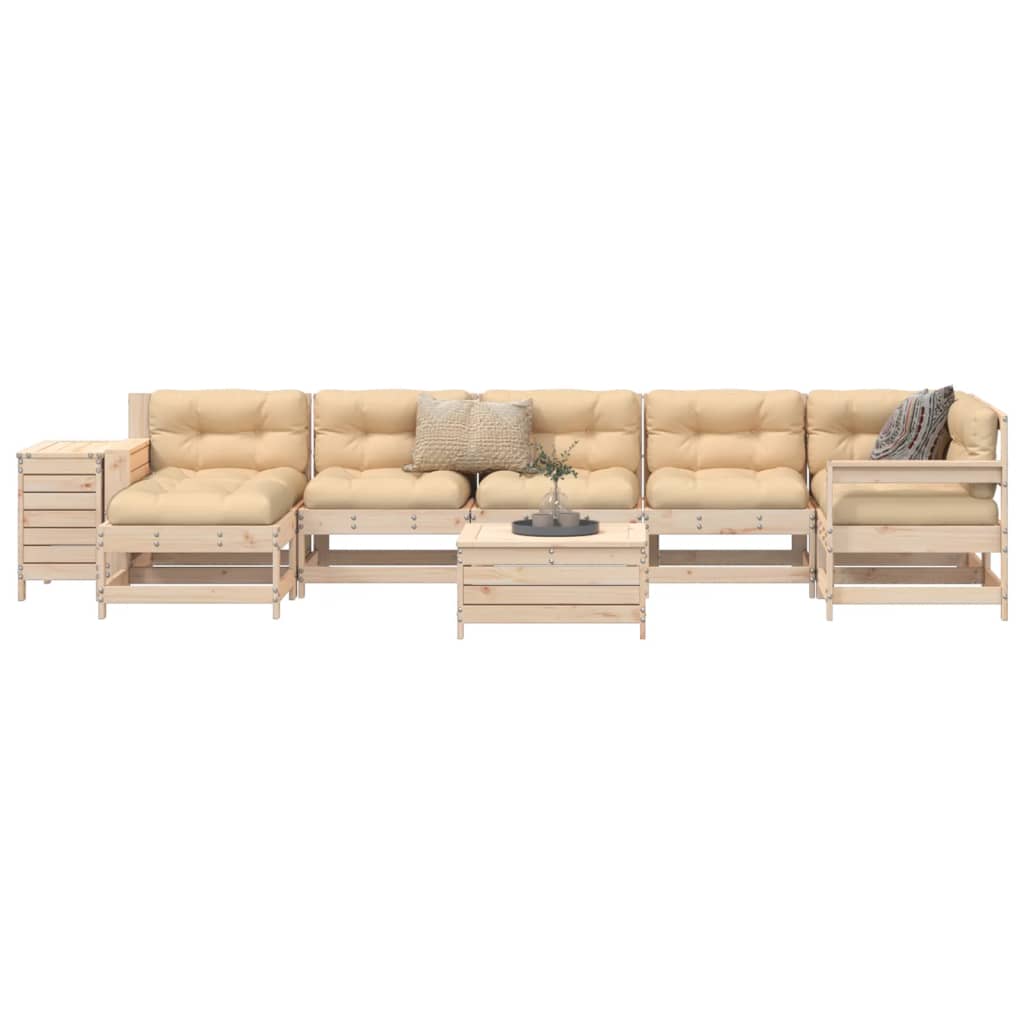 9 Piece Garden Sofa Set Solid Wood Douglas Fir