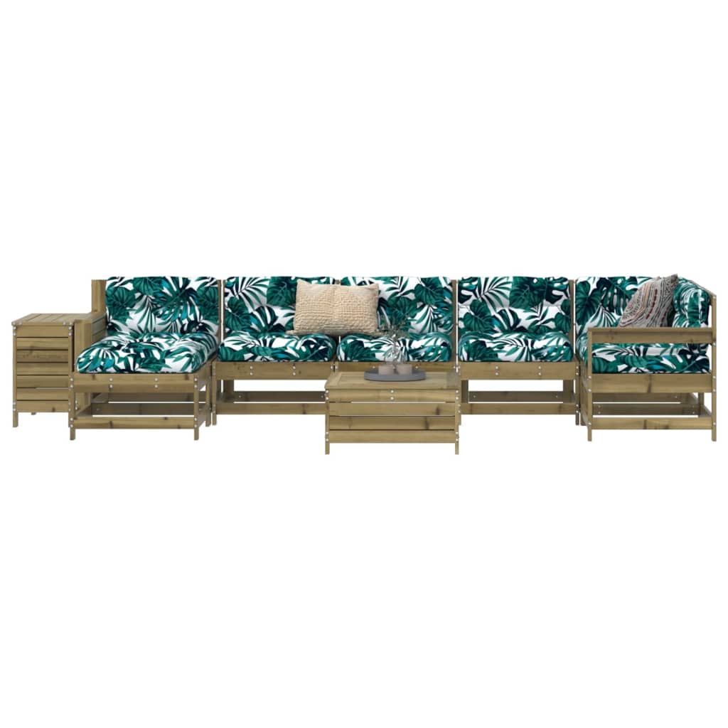 9 Piece Garden Sofa Set Solid Wood Douglas Fir