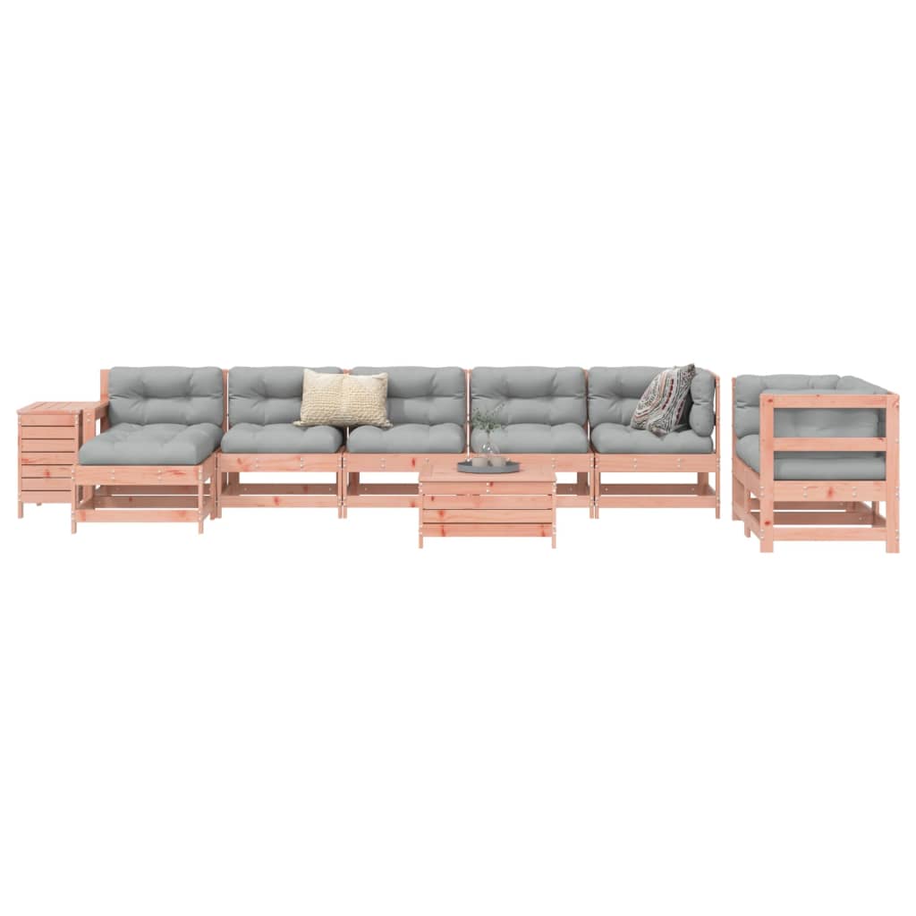 10 Piece Garden Sofa Set White Solid Wood Pine