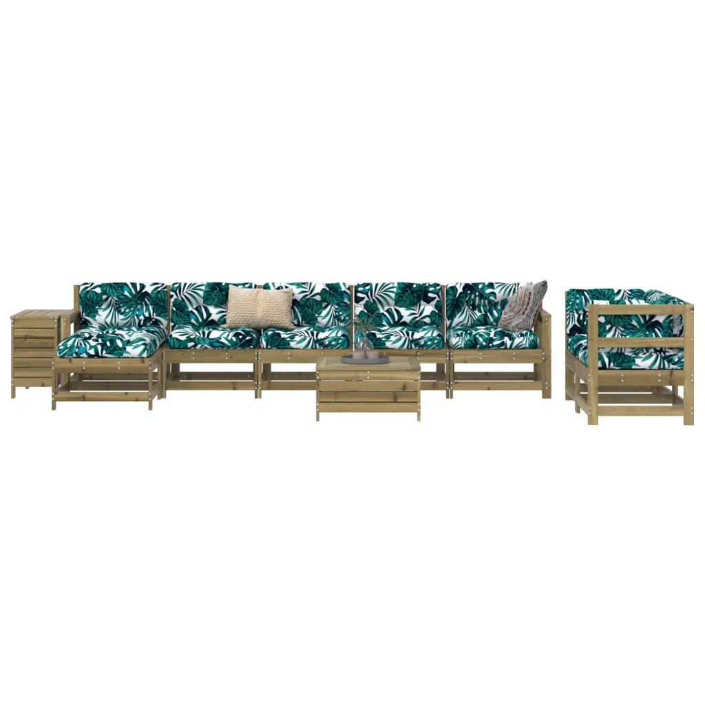 10 Piece Garden Sofa Set Solid Wood Douglas Fir
