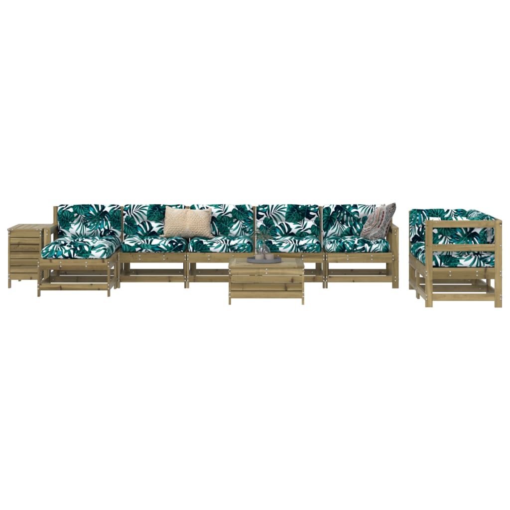 10 Piece Garden Sofa Set Solid Wood Pine