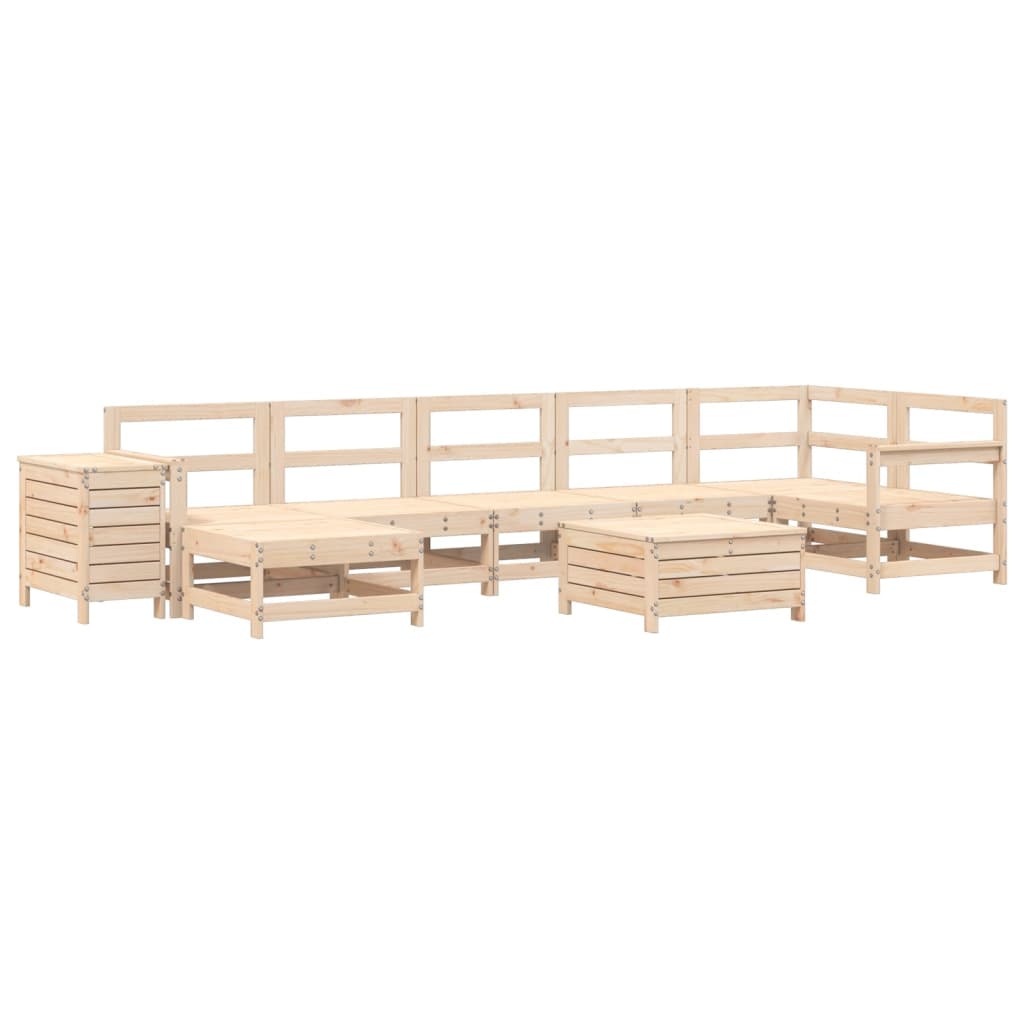 9 Piece Garden Sofa Set Solid Wood Pine