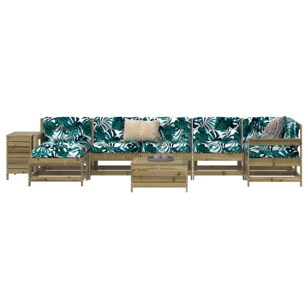 9 Piece Garden Sofa Set Solid Wood Pine