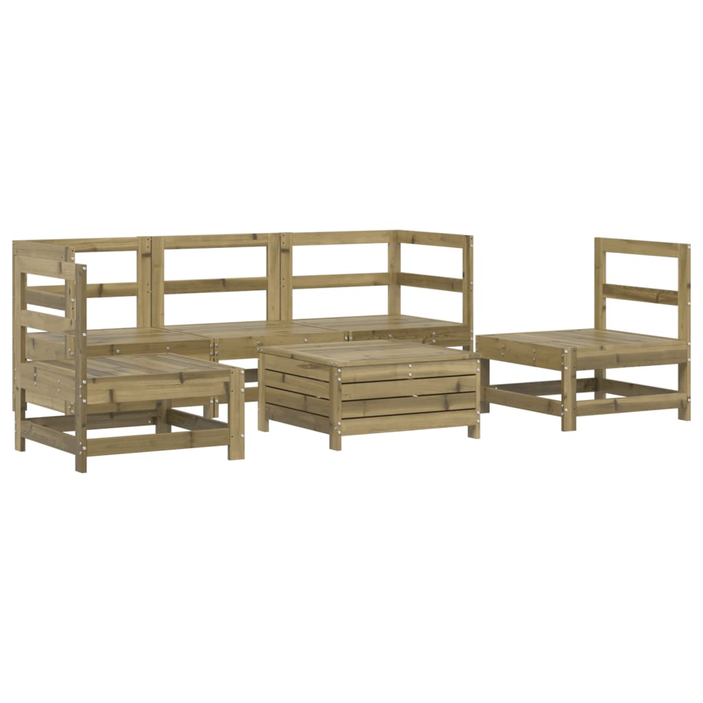 6 Piece Garden Sofa Set Impregnated Wood Pine
