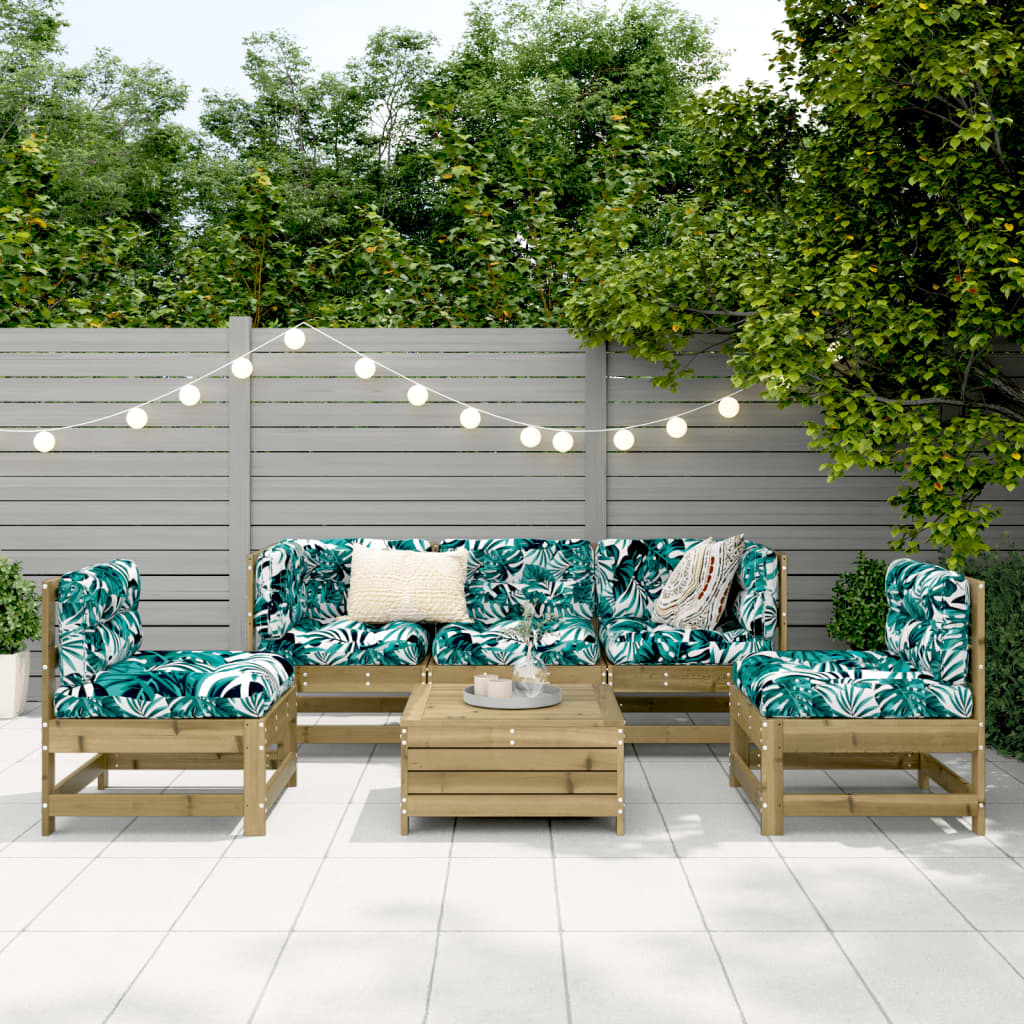 6 Piece Garden Sofa Set Impregnated Wood Pine