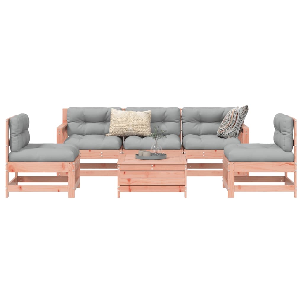 6 Piece Garden Sofa Set Solid Wood Pine