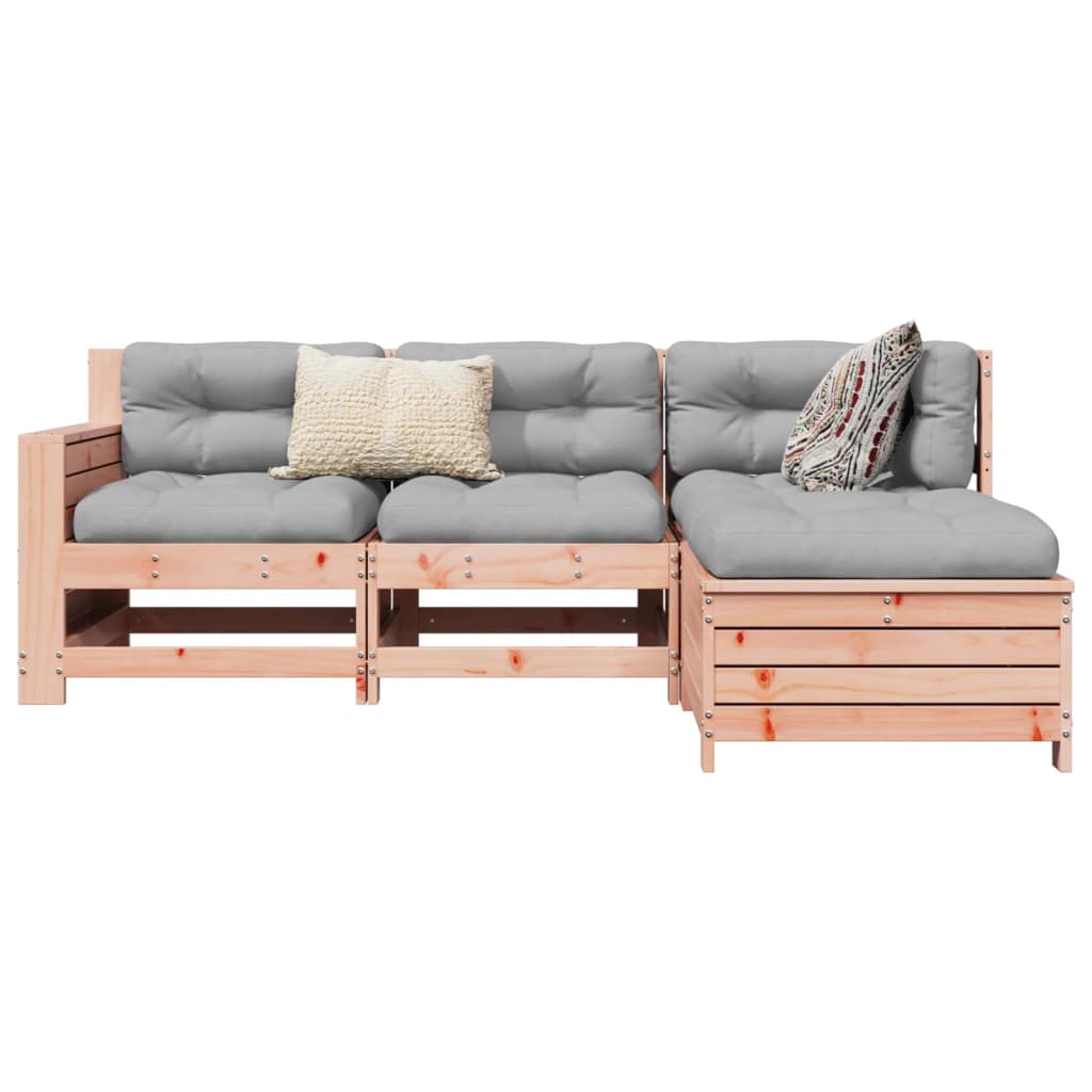4 Piece Garden Sofa Set Solid Wood Pine