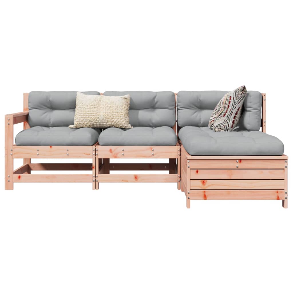 4 Piece Garden Sofa Set White Solid Wood Pine