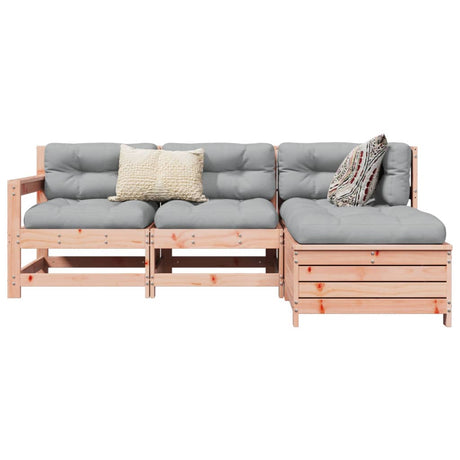 4 Piece Garden Sofa Set White Solid Wood Pine