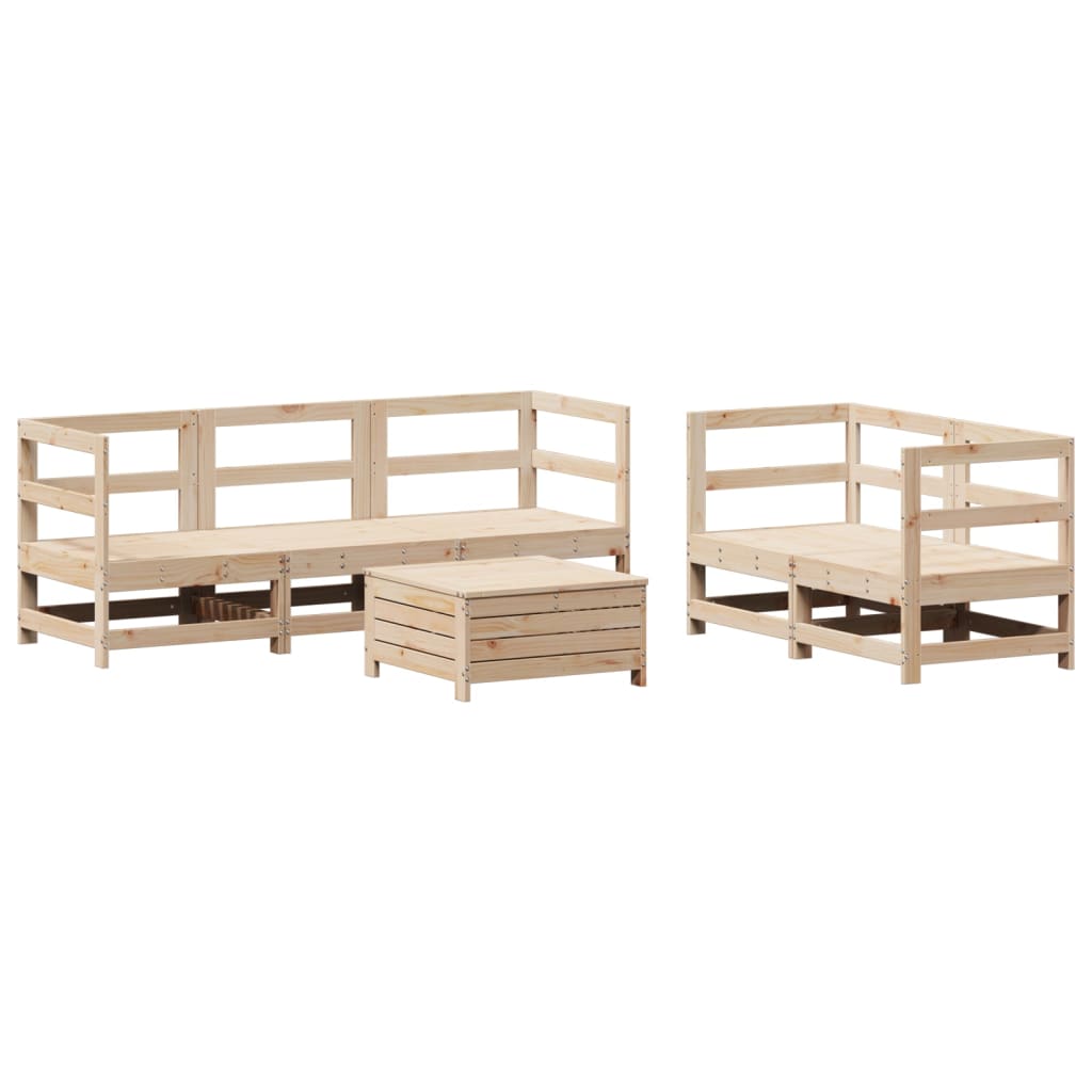 6 Piece Garden Sofa Set Solid Wood Pine