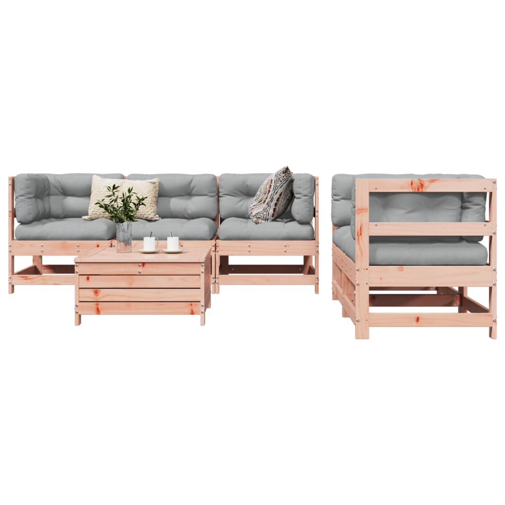 6 Piece Garden Sofa Set Solid Wood Pine