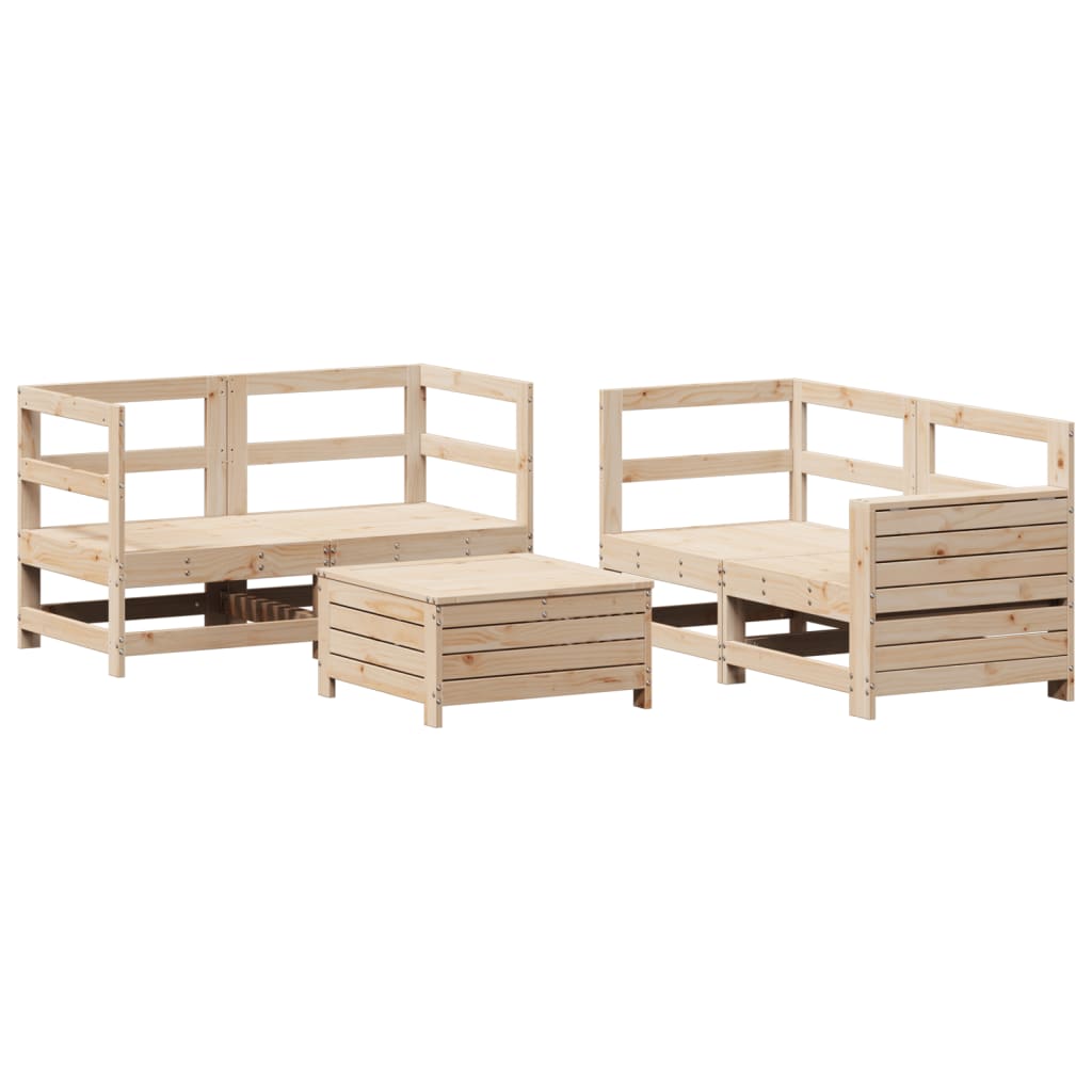 5 Piece Garden Sofa Set Solid Wood Pine