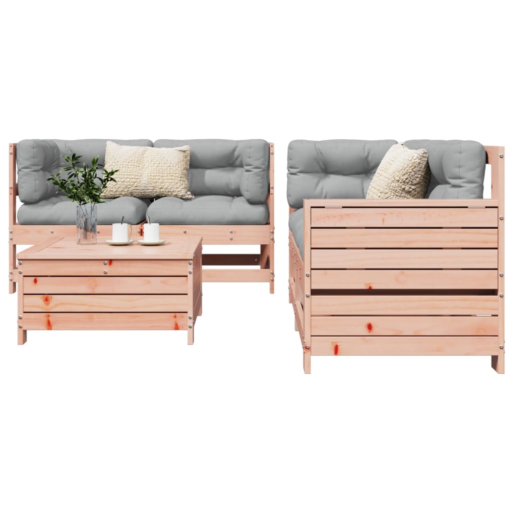 5 Piece Garden Sofa Set Solid Wood Pine