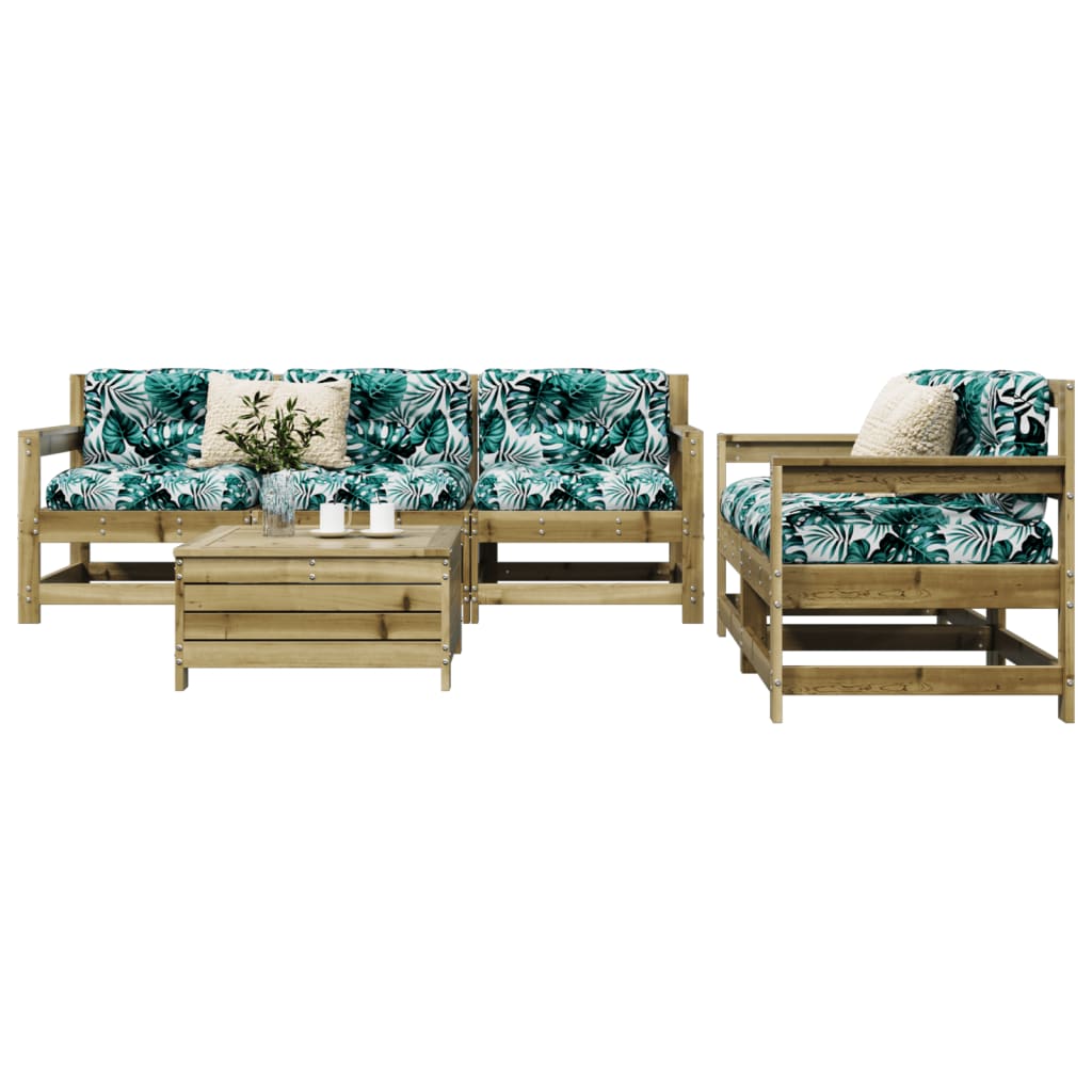 6 Piece Garden Sofa Set Solid Wood Douglas Fir