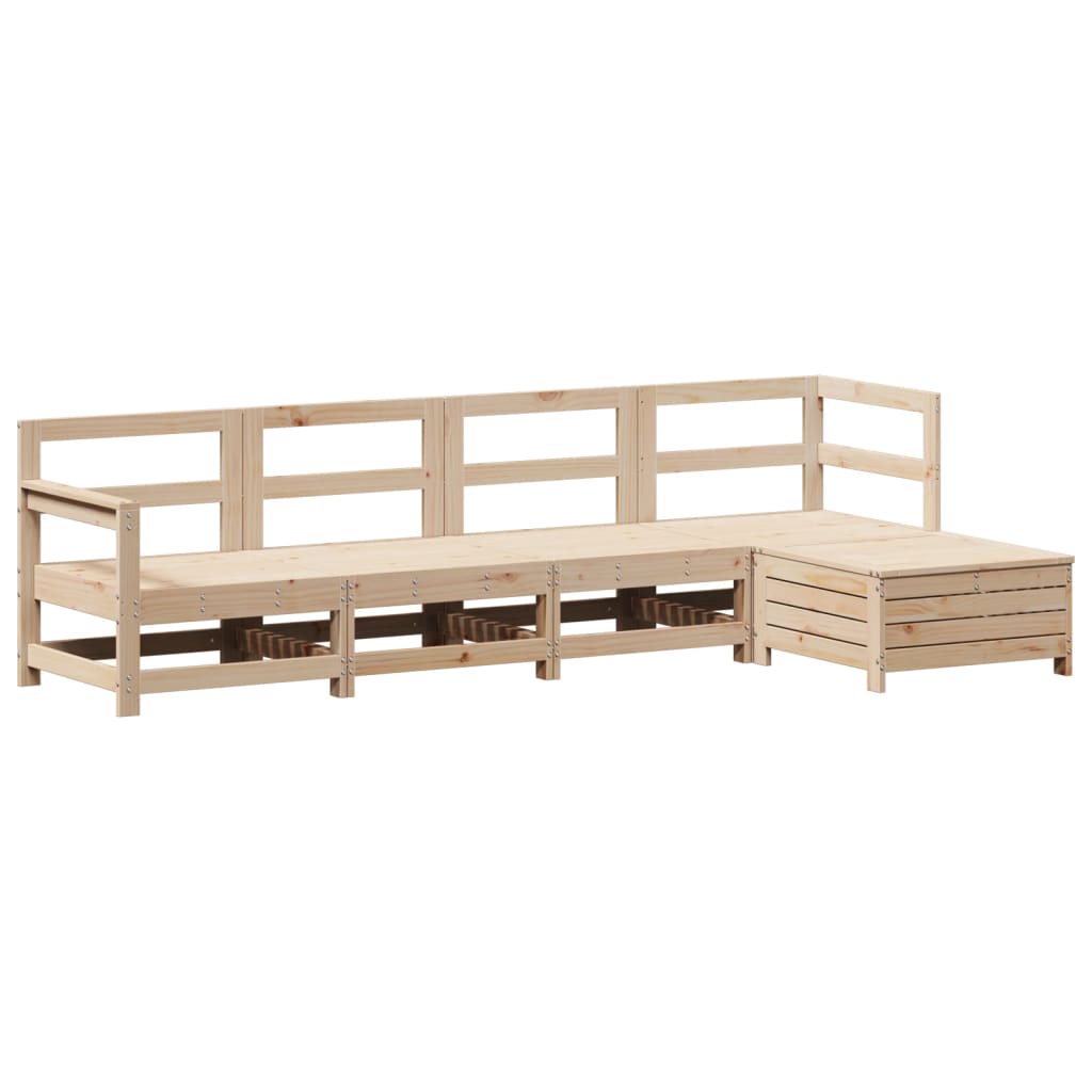 5 Piece Garden Sofa Set Solid Wood Pine