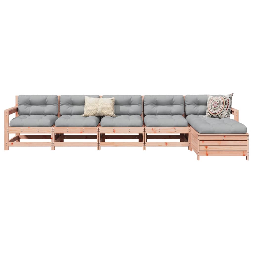 6 Piece Garden Sofa Set Solid Wood Pine