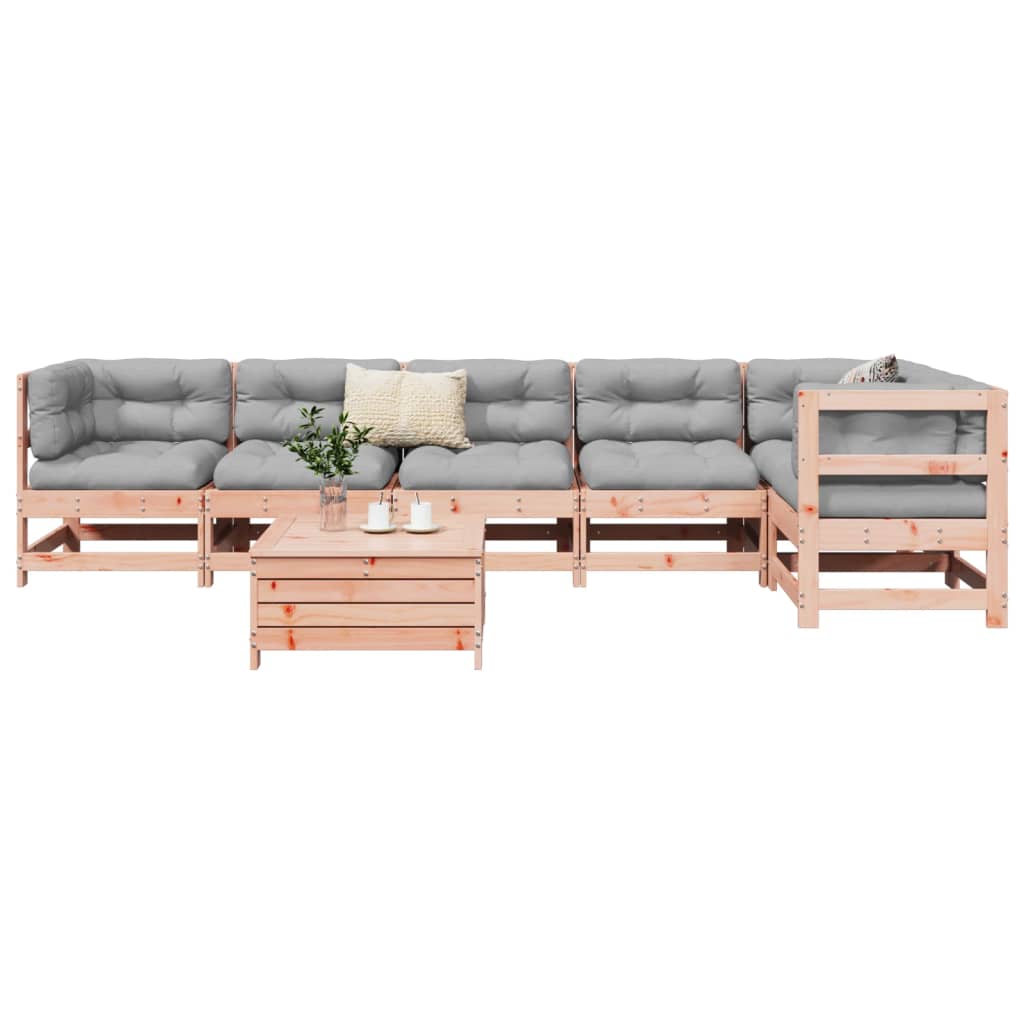 7 Piece Garden Sofa Set White Solid Wood Pine
