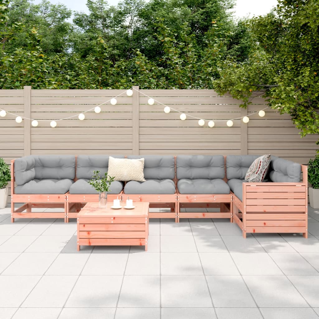 7 Piece Garden Sofa Set Solid Wood Douglas Fir