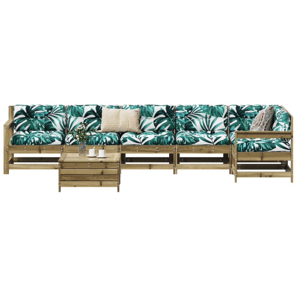7 Piece Garden Sofa Set Impregnated Wood Pine