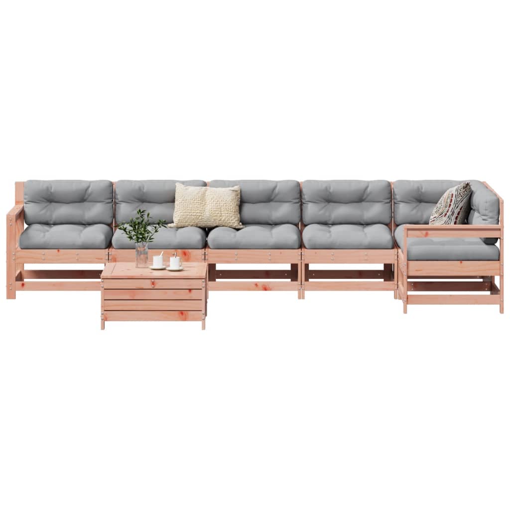 7 Piece Garden Sofa Set Solid Wood Douglas Fir