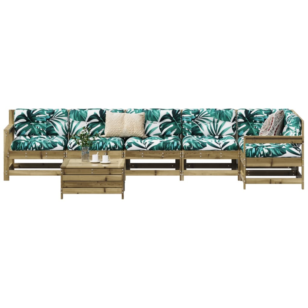 7 Piece Garden Sofa Set Solid Wood Douglas Fir