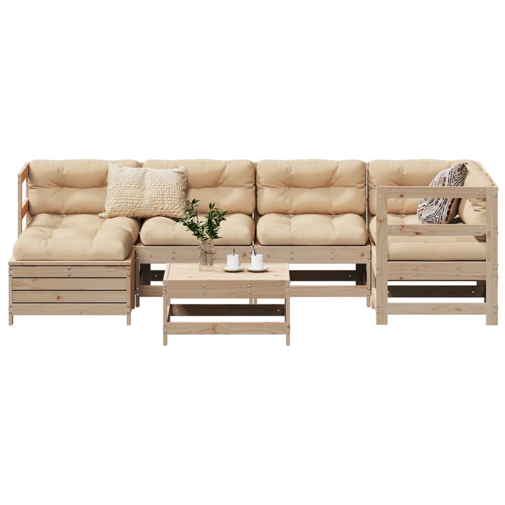7 Piece Garden Sofa Set Solid Wood Pine