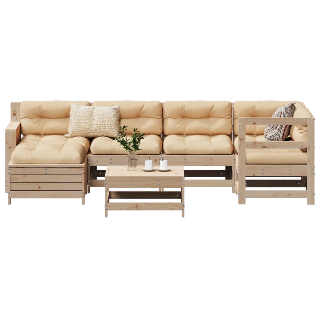 7 Piece Garden Sofa Set Solid Wood Pine