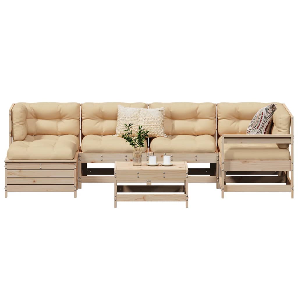 7 Piece Garden Sofa Set Solid Wood Pine
