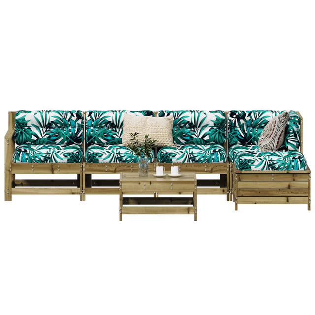 6 Piece Garden Sofa Set Impregnated Wood Pine