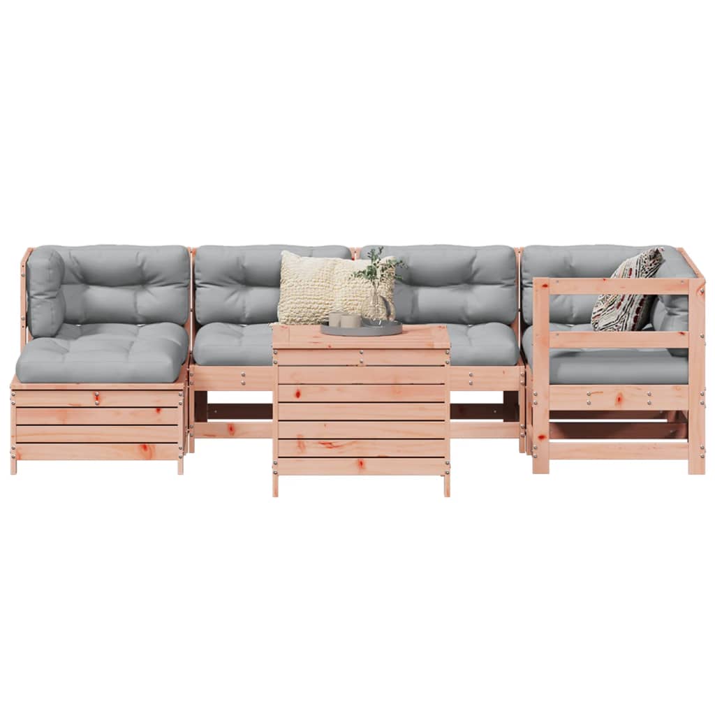 7 Piece Garden Sofa Set White Solid Wood Pine