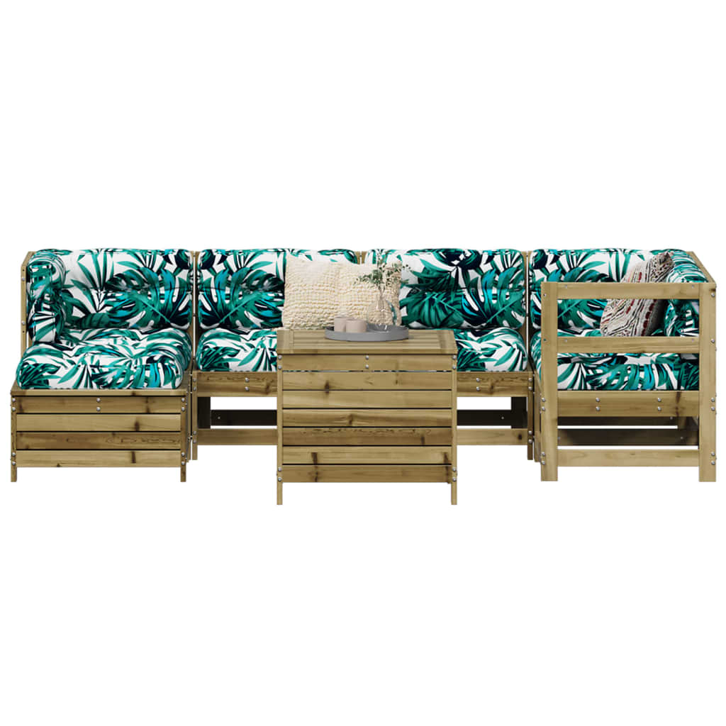 7 Piece Garden Sofa Set White Solid Wood Pine