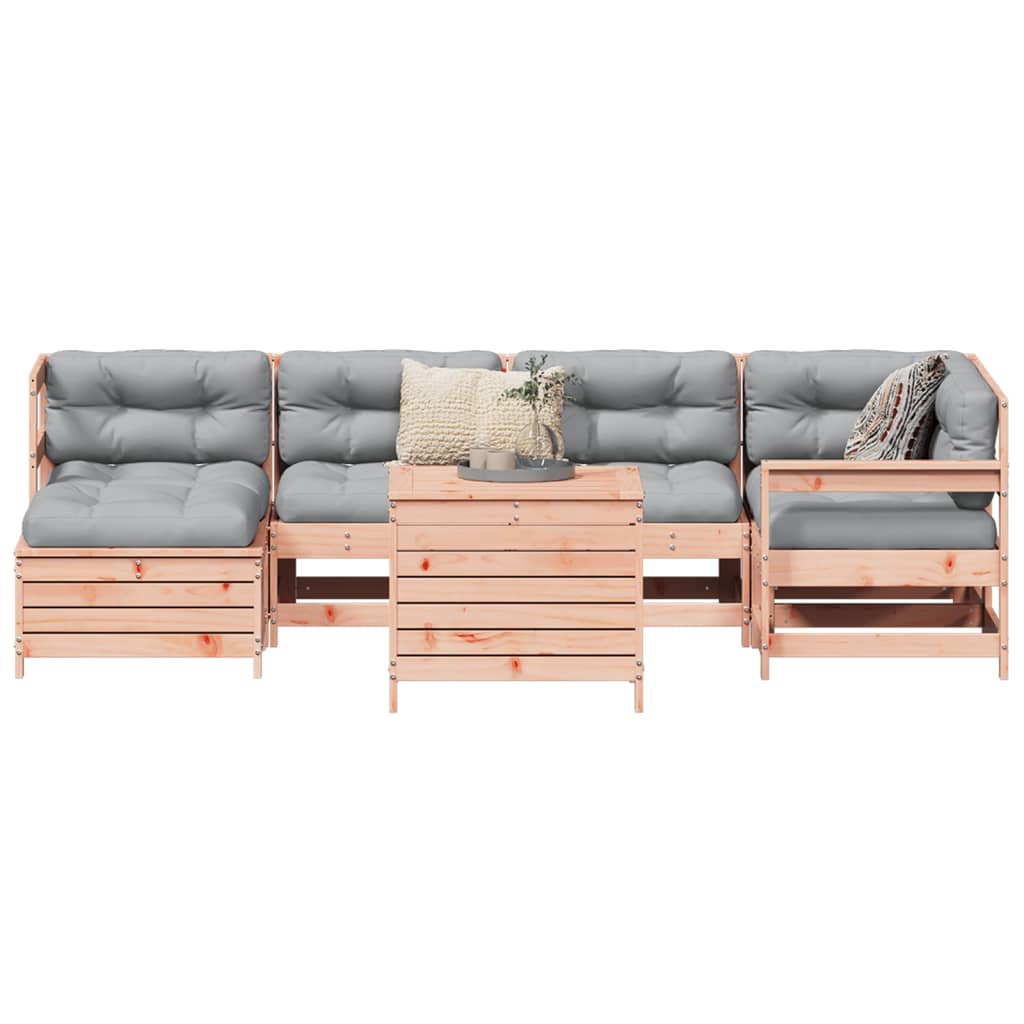 7 Piece Garden Sofa Set White Solid Wood Pine