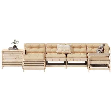 7 Piece Garden Sofa Set Solid Wood Douglas Fir