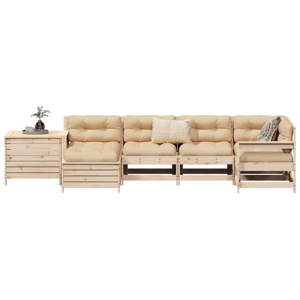 7 Piece Garden Sofa Set Solid Wood Douglas Fir