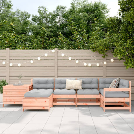 7 Piece Garden Sofa Set Solid Wood Douglas Fir