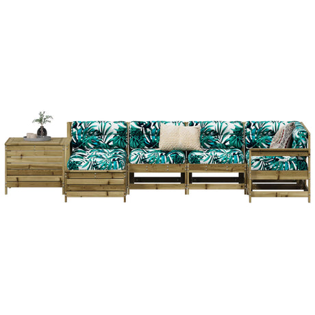 7 Piece Garden Sofa Set Solid Wood Douglas Fir