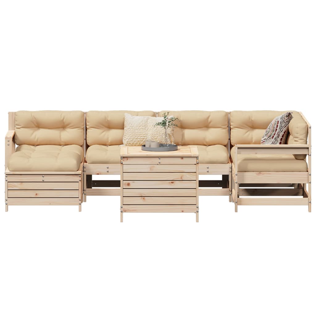 7 Piece Garden Sofa Set Solid Wood Pine